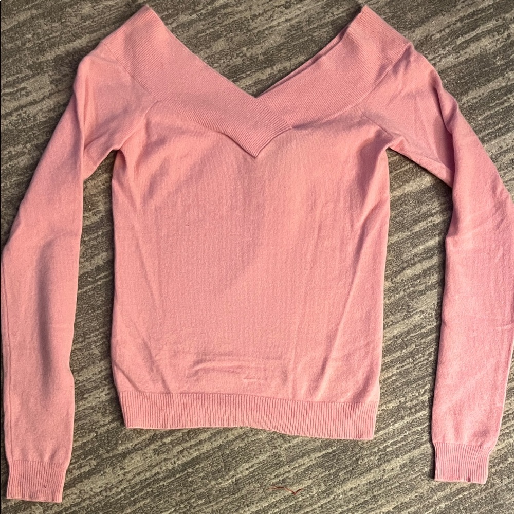 Pink Ralph Lauren Cashmere V-Neck Women's Sweater